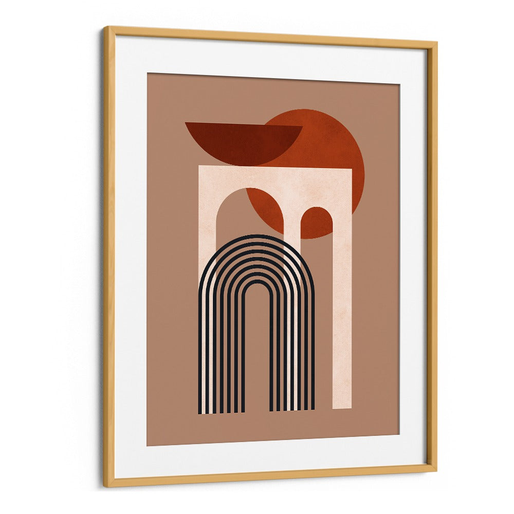 Stylish GEOMETRIC COMPOSITION I, BOHO ART PAINTINGS in a modern frame, perfect for minimalist decor.