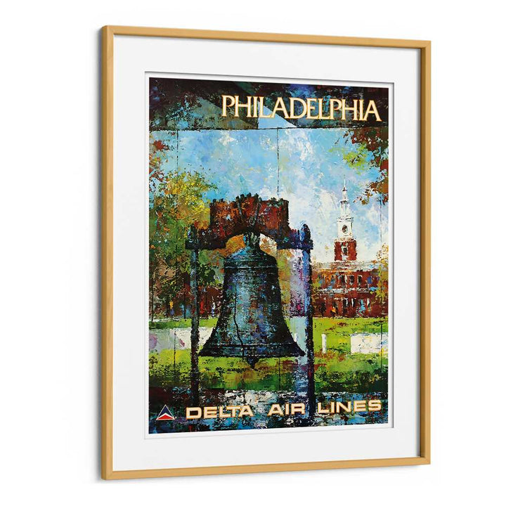 PHILADELPHIA, VINTAGE TRAVEL POSTERS showcasing the iconic Liberty Bell in a colorful, artistic design. Perfect for decor.
