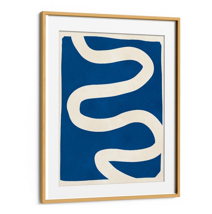Bold blue abstract painting with flowing white lines, part of the EXPRESSIVE LINES X, ABSTRACT PAINTINGS collection.