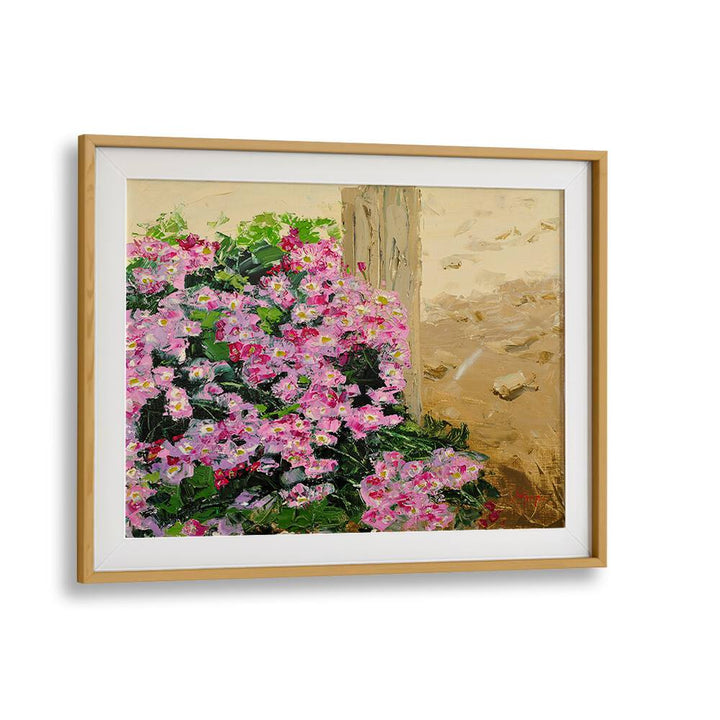 Bright pink flowers bloom in the WILD CHRYSANTHEMUM CANVAS, FLORAL FLOWER PAINTINGS, perfect for vibrant decor.