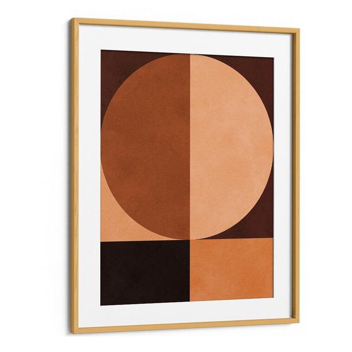 BROWN GEOMETRY IV, GEOMETRIC ART PRINTS features warm tones and circular designs, perfect for modern decor.