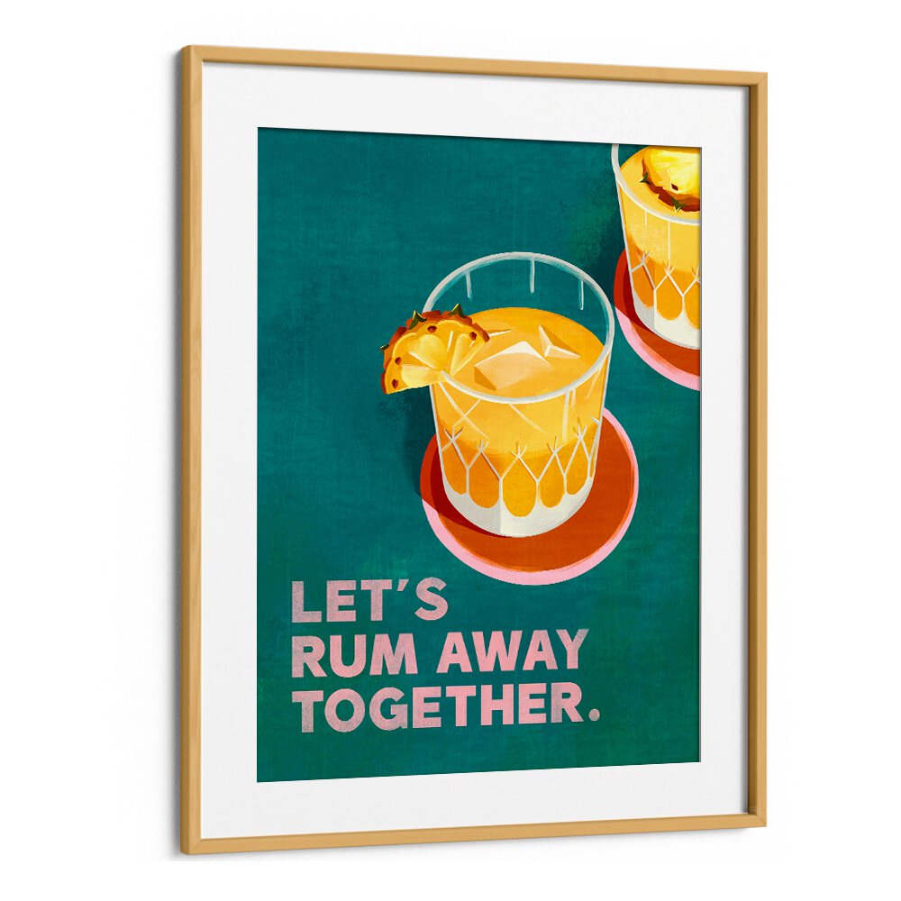 Vibrant RUM AWAY TOGETHER, BAR art perfect for enhancing any kitchen or entertainment space.