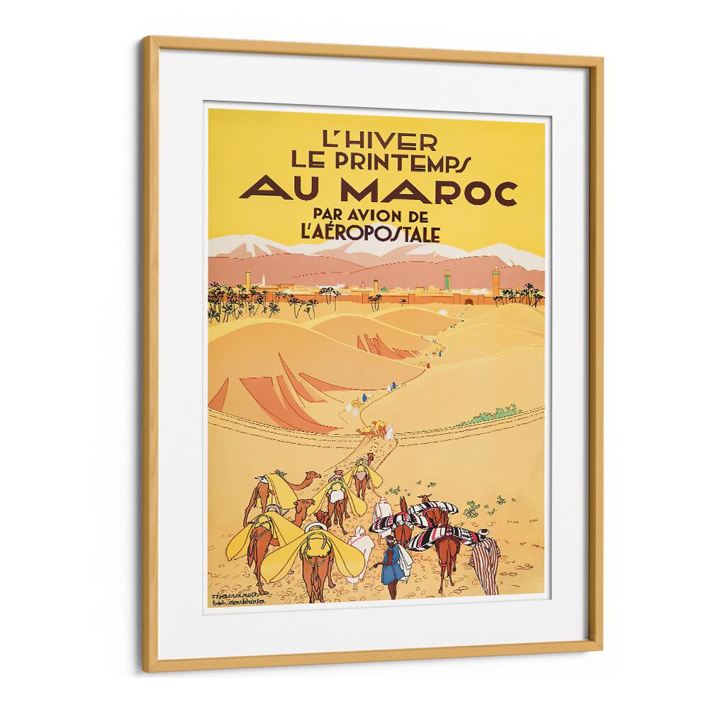 Discover the charm of AVIATION AEROPOSTALE, VINTAGE TRAVEL POSTERS showcasing a vibrant Moroccan landscape.