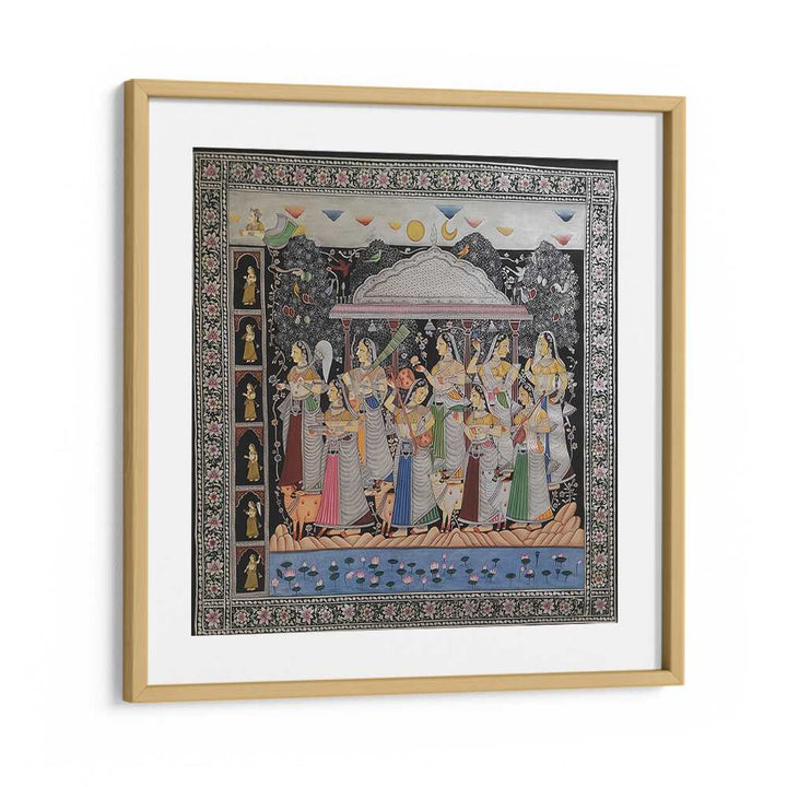 Exquisite KRISHNA GOPIKA, INDIAN ART PAINTINGS showcasing Lord Krishna and Gopika's enchanting essence. Perfect for decor.