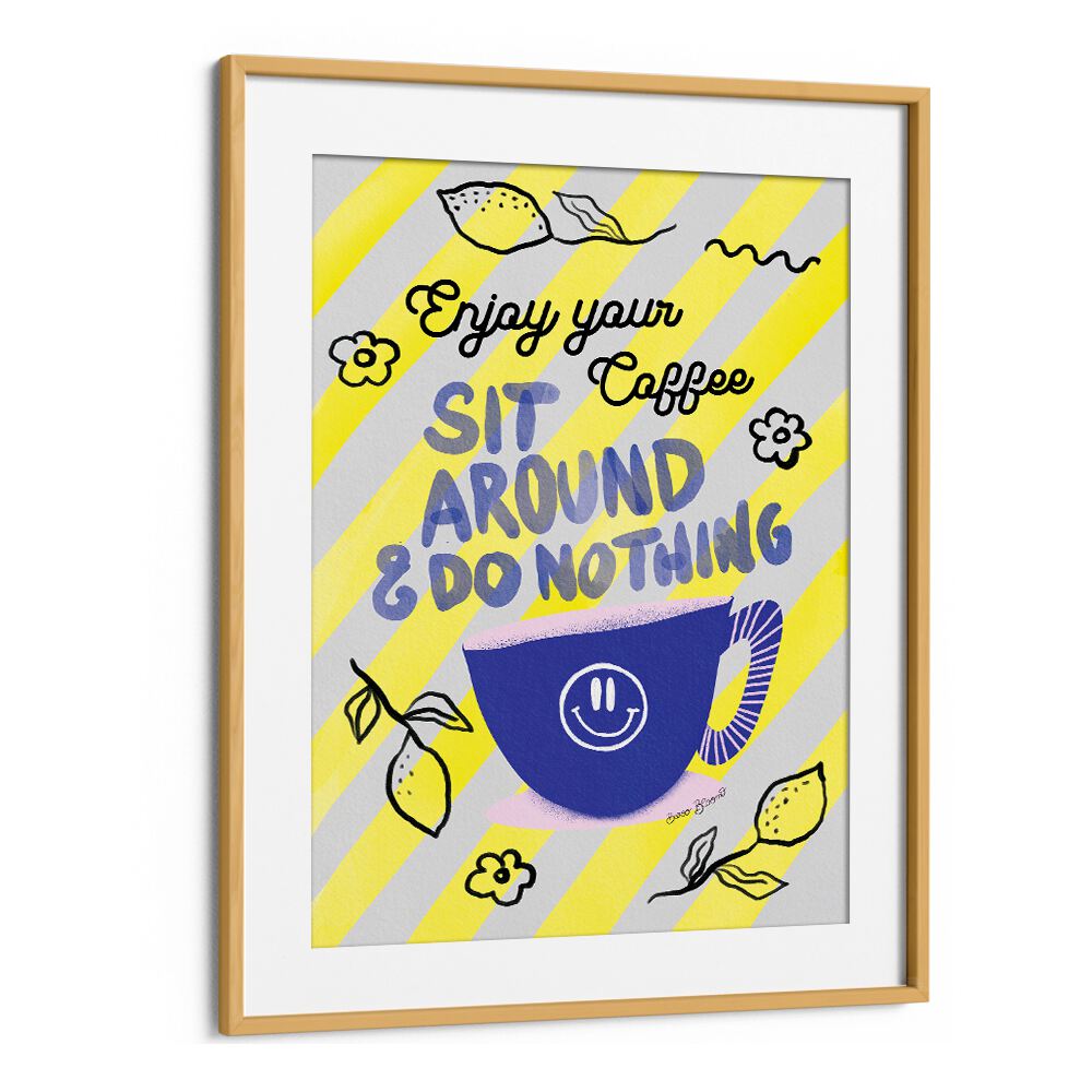 Brightly designed ENJOY COFFEE, QUOTES AND TYPOGRAPHY POSTERS showcasing a cheerful coffee cup for any space.
