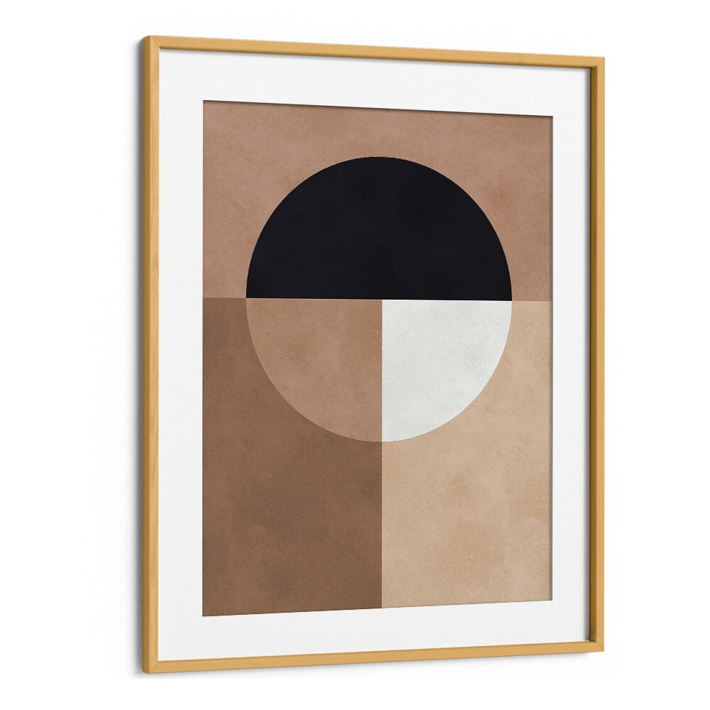 BROWN GEOMETRY VII, GEOMETRIC ART PRINTS showcase captivating abstract shapes in rich brown tones, enhancing modern decor.