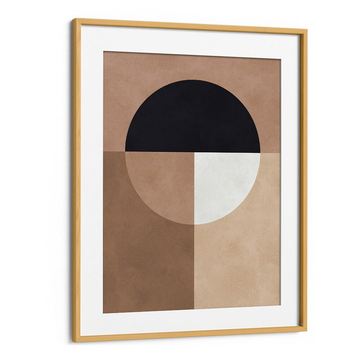 BROWN GEOMETRY VII, GEOMETRIC ART PRINTS showcase captivating abstract shapes in rich brown tones, enhancing modern decor.