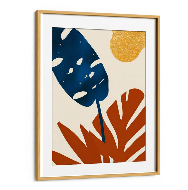 PRIMARY PALMS, FLORAL FLOWER PAINTINGS by Oakwood Mount featuring bold blue, rust, and gold botanical art.