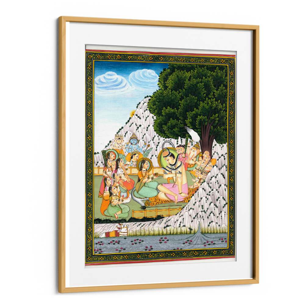 Vibrant LORD SHIVA TAKING BHANG, INDIAN ART PAINTINGS reflecting divine essence and rich Indian culture.