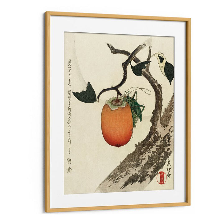 KAKIVRUCHT MET SPRINKHAAN, VINTAGE PAINTINGS