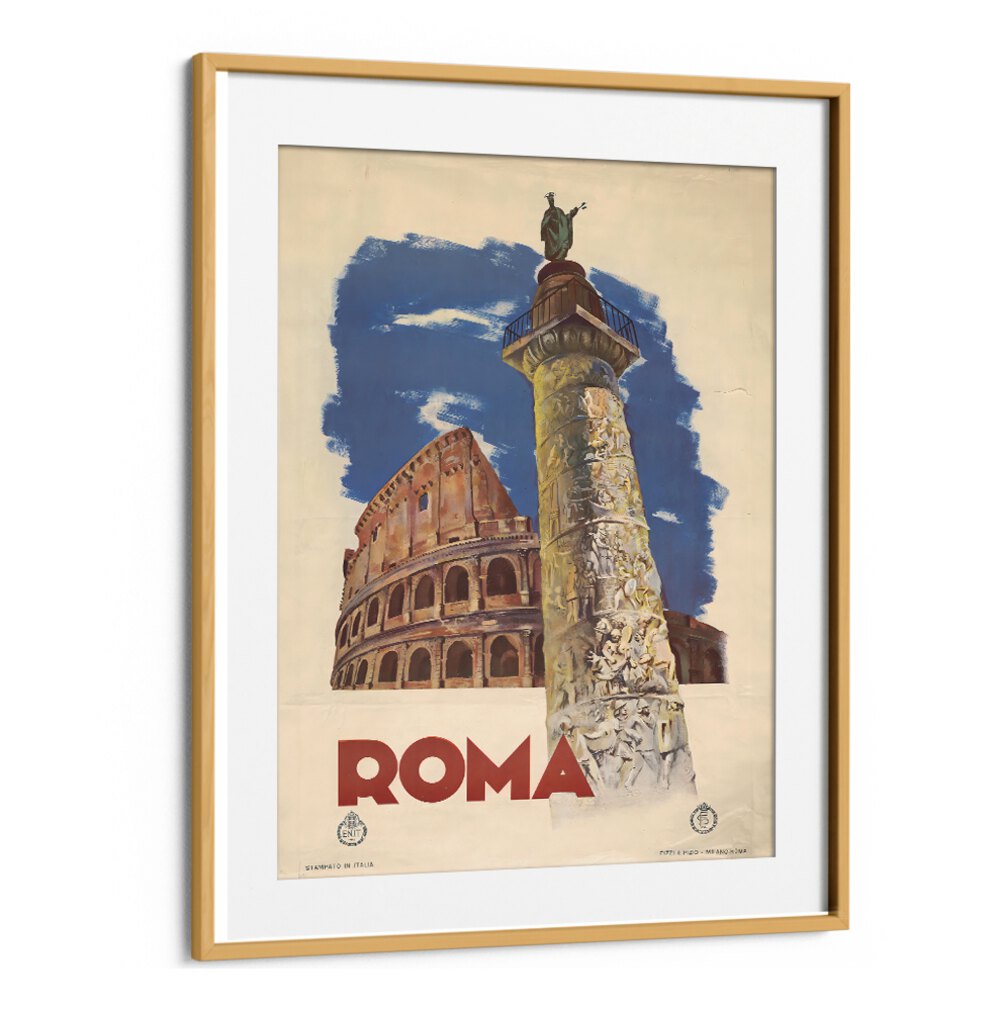 Stylish ROMA, VINTAGE TRAVEL POSTERS featuring the iconic Colosseum, perfect for enhancing your decor.