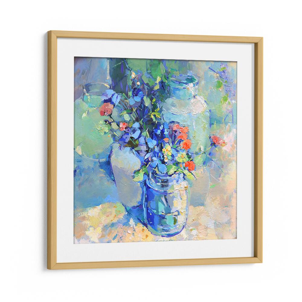 Vibrant WILD FLOWERS in a jar, showcasing FLORAL FLOWER PAINTINGS for nature lovers’ home decor. Perfect for any space!