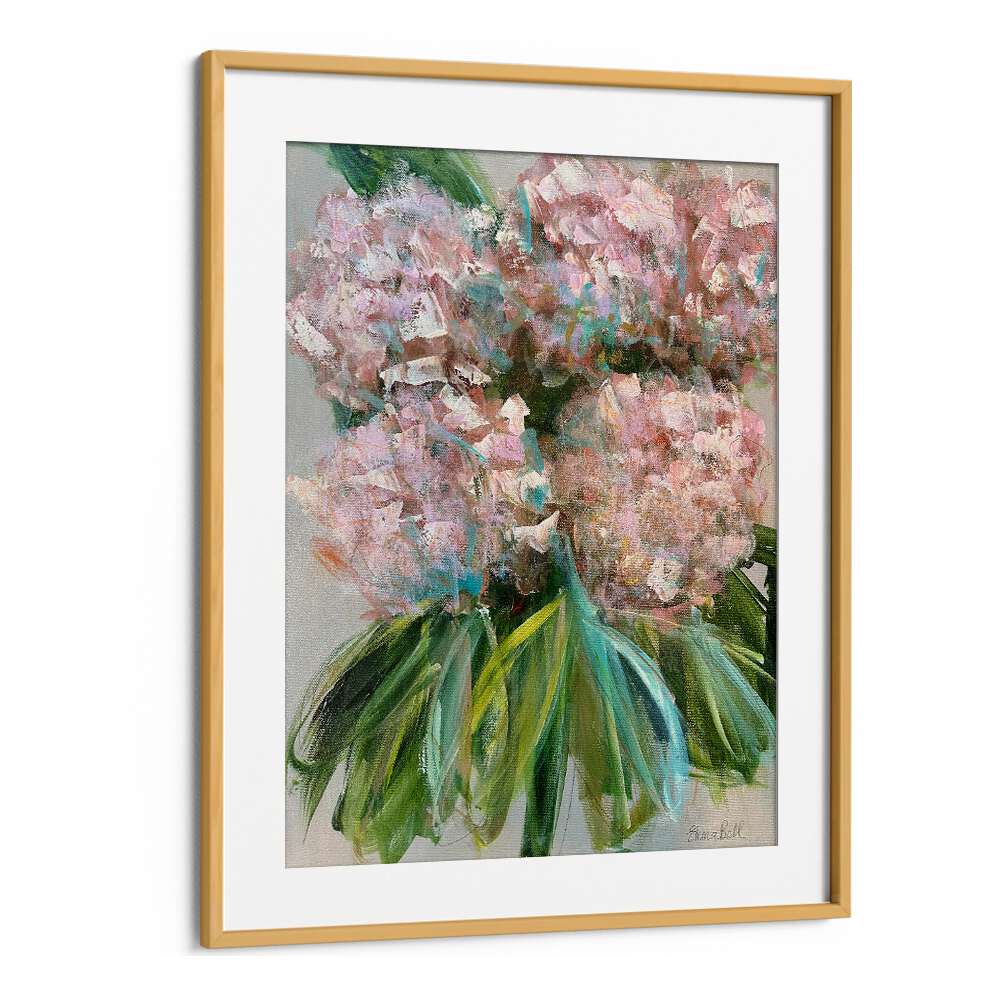 Brighten your home with PINK HYDRANGEAS WITH LEAVES, FLORAL FLOWER PAINTINGS, blending beauty and elegance.