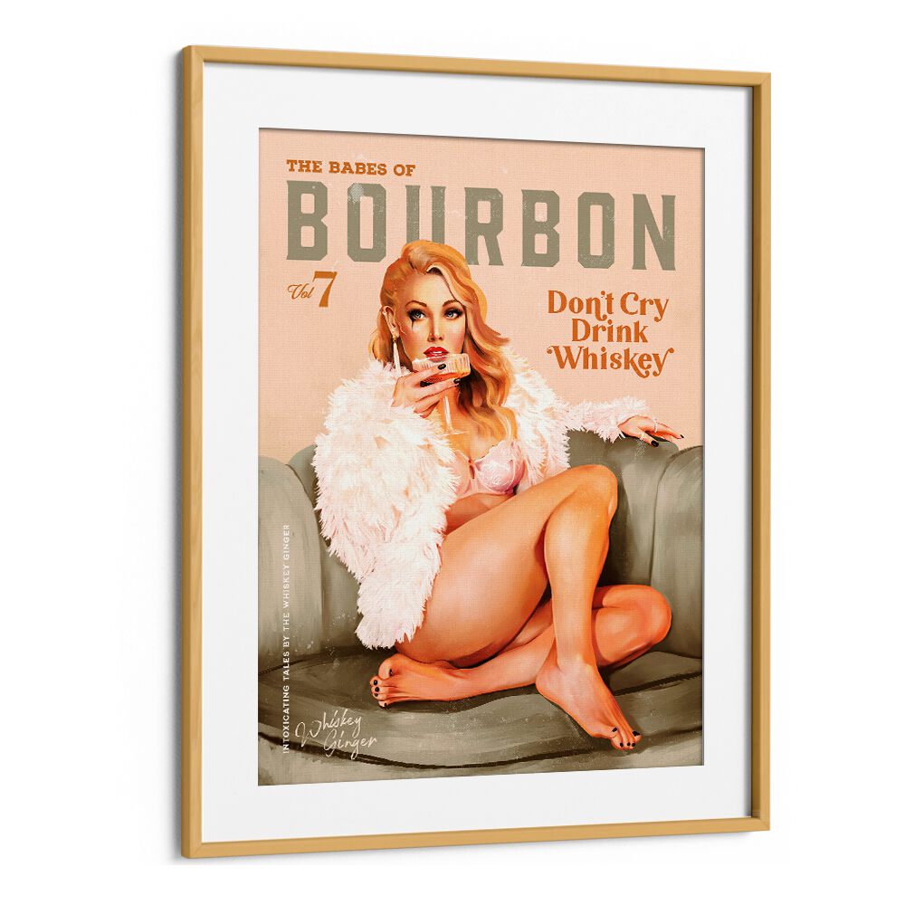 Vintage pinup art featuring a sultry woman, perfect for your WHISKEY BABES II, BAR decor. Add charm to any space!
