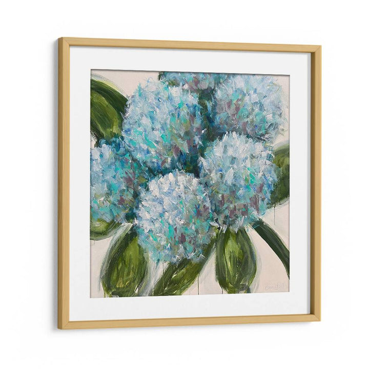 Stunning BLUE HYDRANGEAS LEAVES, FLORAL FLOWER PAINTINGS bring vibrant nature indoors, perfect for any space.