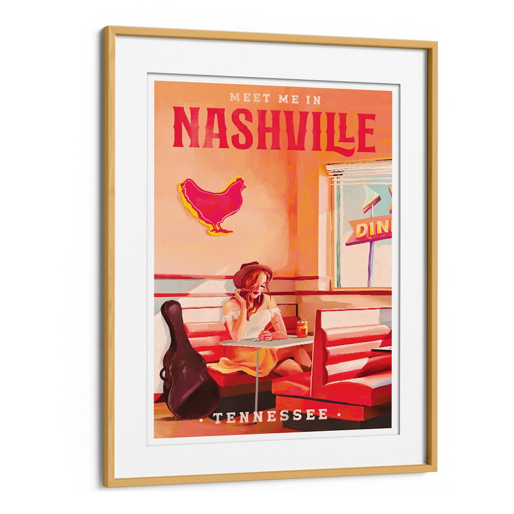 NASHVILLE TENNESSEE REDHEAD, BAR & CAFE ART captures the vibrant essence of Nashville's music scene and Southern charm.