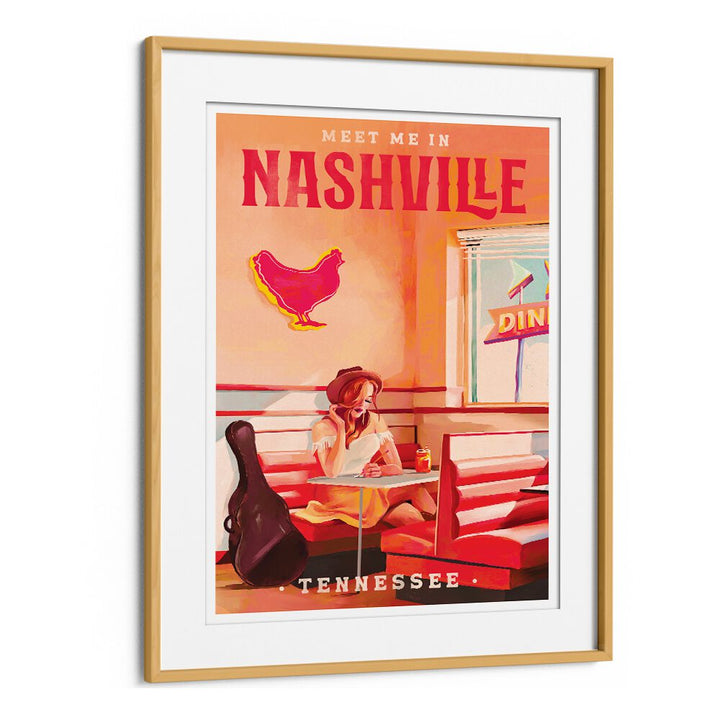 NASHVILLE TENNESSEE REDHEAD, BAR & CAFE ART captures the vibrant essence of Nashville's music scene and Southern charm.