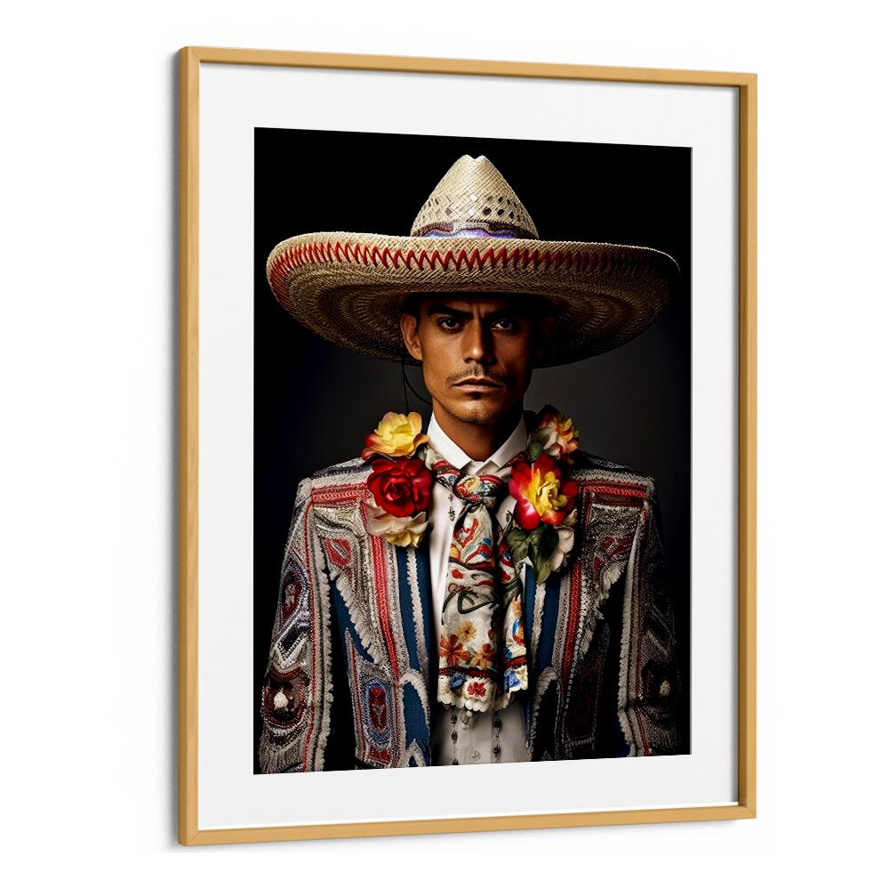 Vibrant portrait showcasing the spirit of MEXICAN LIFE XIII, COWBOY in stunning artistry and traditional attire.