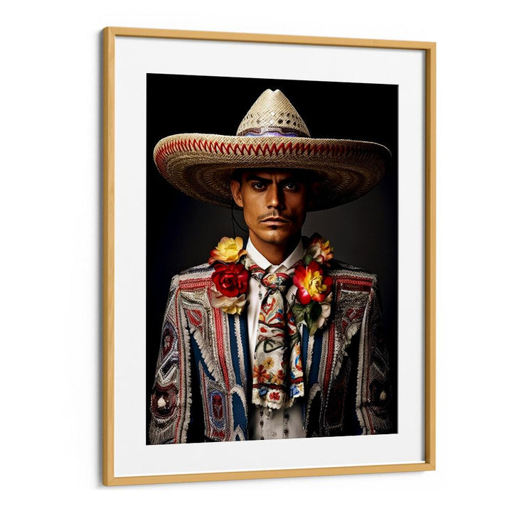 Vibrant portrait showcasing the spirit of MEXICAN LIFE XIII, COWBOY in stunning artistry and traditional attire.