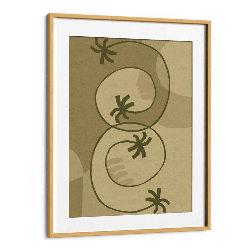 Stylish beige and green design of THE LAND STORY III, BOHO ART PAINTINGS, perfect for modern decor.