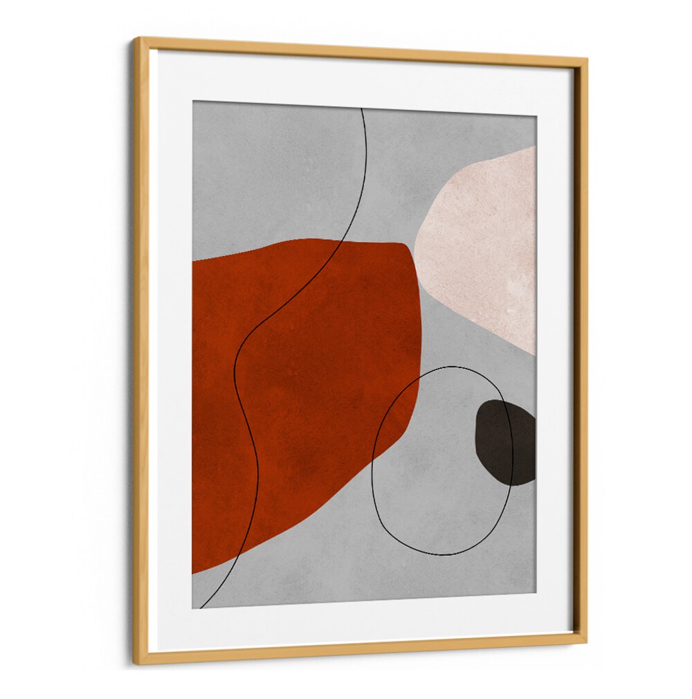 Stunning EXPRESSIVE FORMS IV, ABSTRACT PAINTINGS in a sleek frame, perfect for enhancing your creative space.
