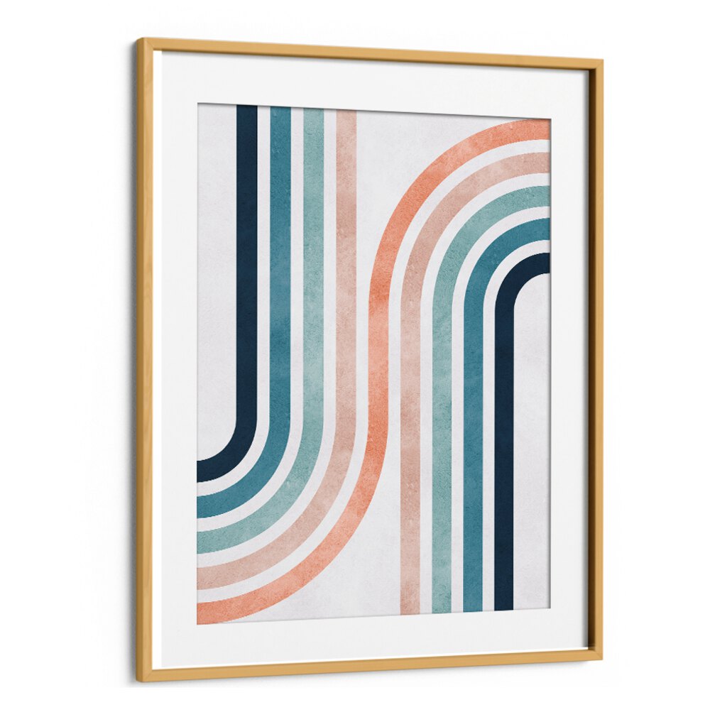 Elegant LINES AND ARCS II, GEOMETRIC ART PRINTS feature vibrant curves and colors, perfect for modern decor.