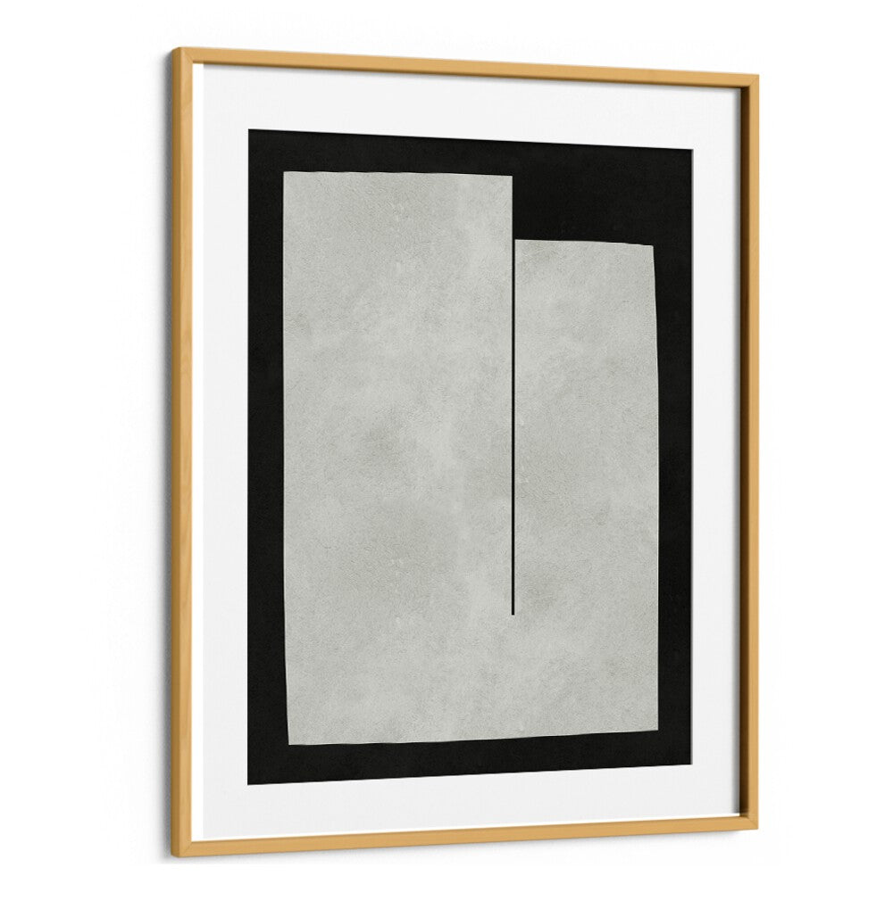 Stylish MODERN SHAPES IV, GEOMETRIC ART PRINTS in a wooden frame, perfect for enhancing contemporary home decor.