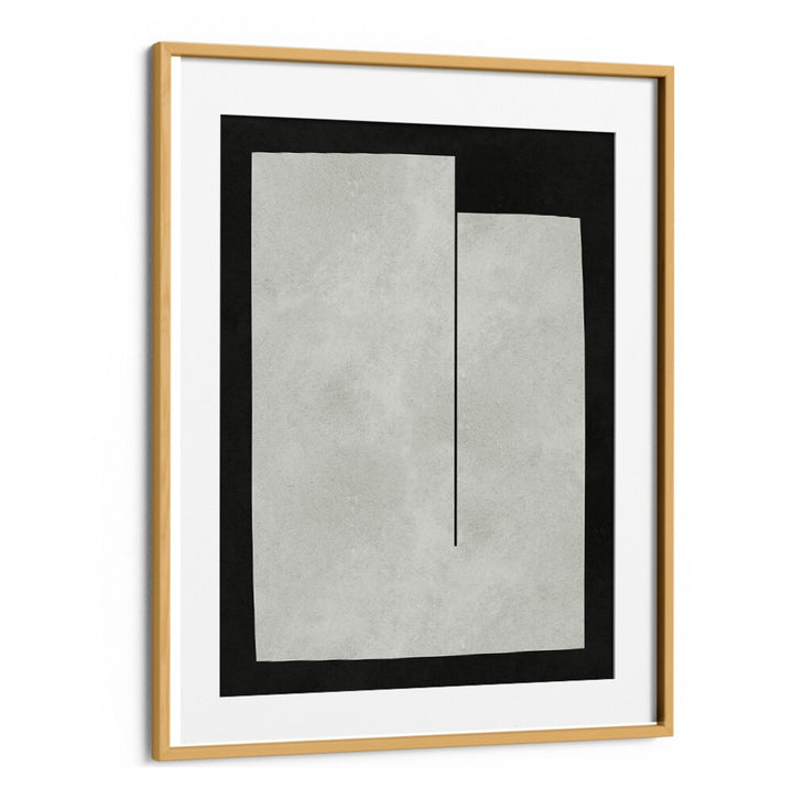 Stylish MODERN SHAPES IV, GEOMETRIC ART PRINTS in a wooden frame, perfect for enhancing contemporary home decor.