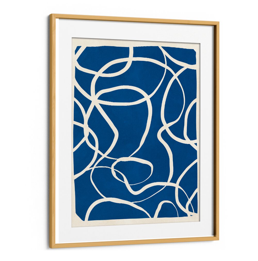 Elegant blue and white composition in EXPRESSIVE LINES IX, ABSTRACT PAINTINGS, perfect for creative inspiration.