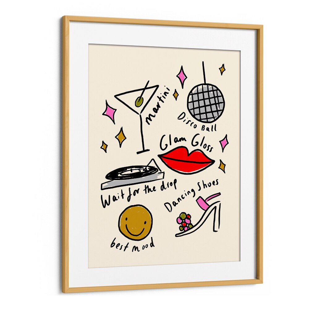 Bright and colorful RETRO DISCO I, FASHION POSTERS feature fun disco elements, perfect for enhancing any space.