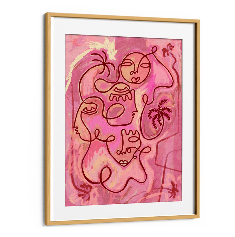 Stylish ESCAPE TO PEACE, BOHO ART PAINTINGS in pink tones, perfect for enhancing tranquility in any space.