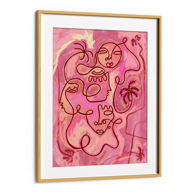 Stylish ESCAPE TO PEACE, BOHO ART PAINTINGS in pink tones, perfect for enhancing tranquility in any space.