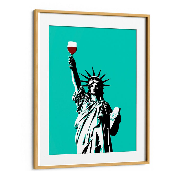 Celebrate the LIBERTY OF WINE with this vibrant pop art painting featuring a toast to winemaking excellence.