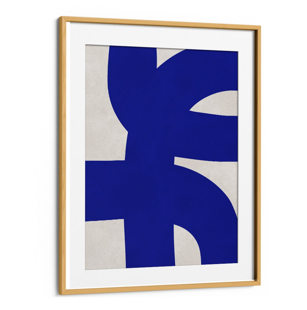 Modern art piece "UNDULATING CURVES V, ABSTRACT PAINTINGS" showcasing elegant blue shapes, perfect for contemporary spaces.