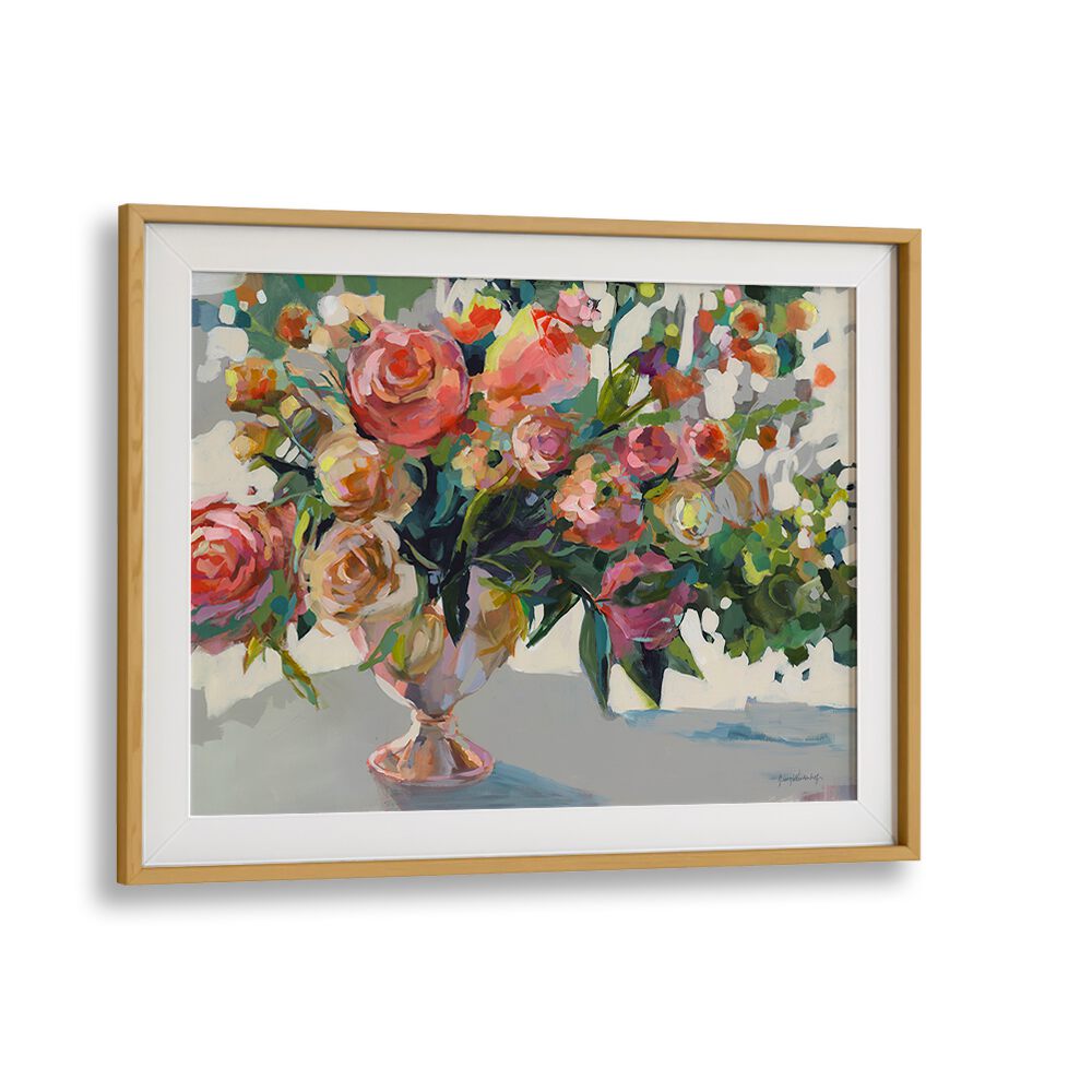 Vibrant ROSES, FLORAL FLOWER PAINTINGS in a beautiful vase, perfect for enhancing any art collection.