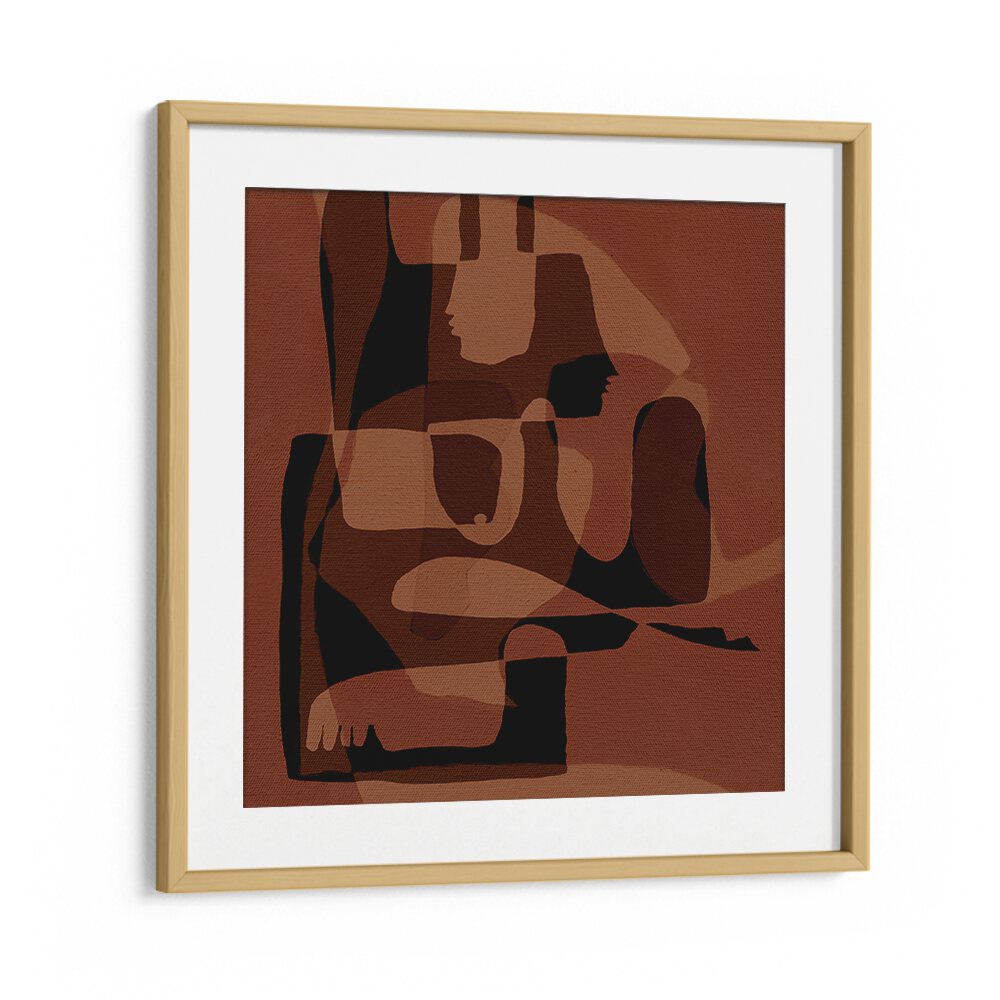 Stylish UNFOLDING V, BOHO ART PAINTINGS featuring abstract forms in earthy tones, perfect for modern decor.