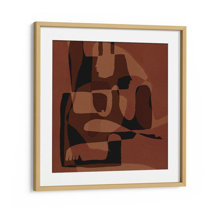Stylish UNFOLDING V, BOHO ART PAINTINGS featuring abstract forms in earthy tones, perfect for modern decor.