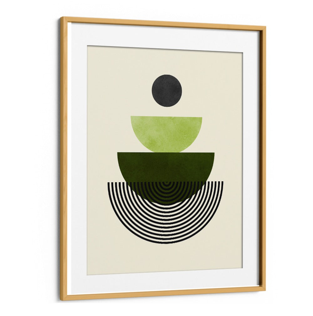 Modern LINES AND CIRCLES V, GEOMETRIC ART PRINTS featuring layered shapes and a striking color palette. Perfect for decor.