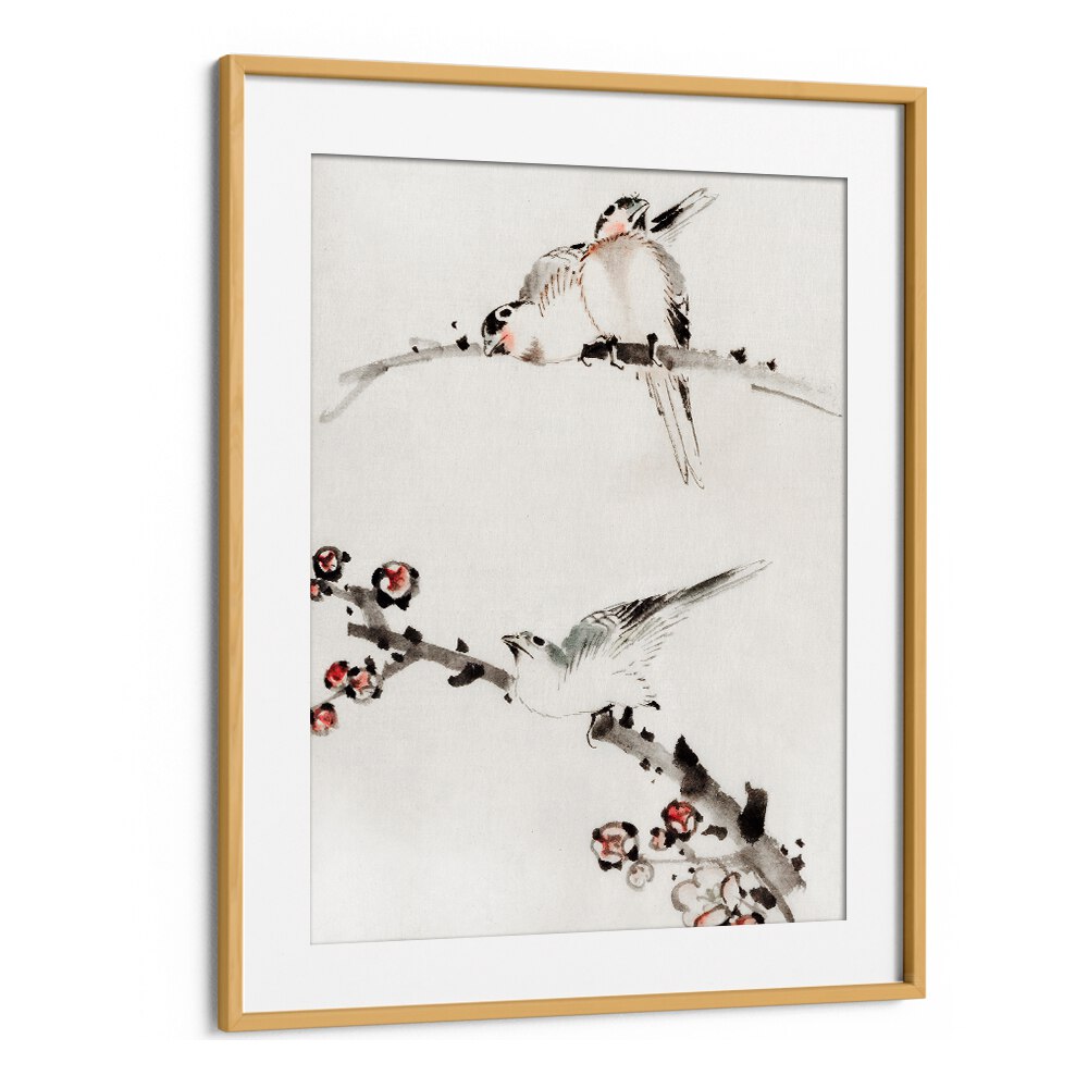 BIRDS ON BRANCHES , VINTAGE PAINTINGS