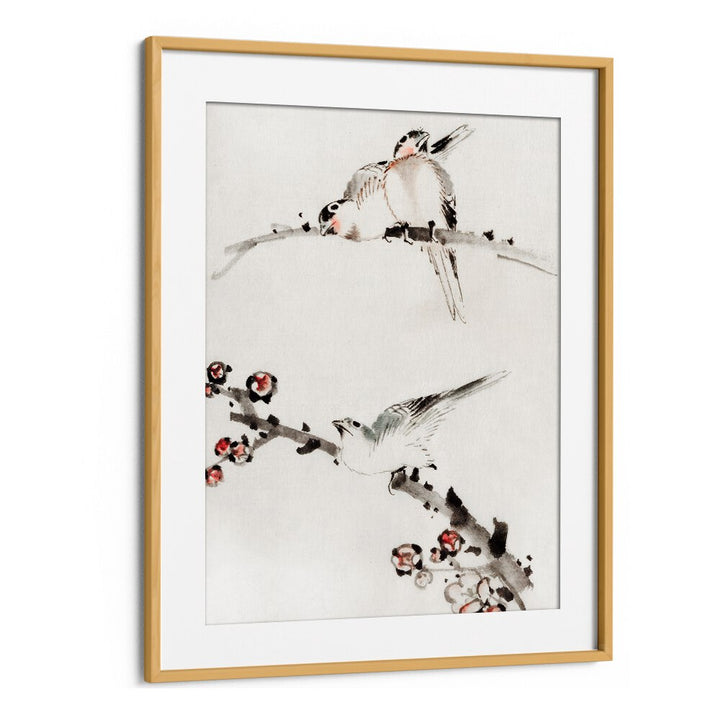 BIRDS ON BRANCHES , VINTAGE PAINTINGS