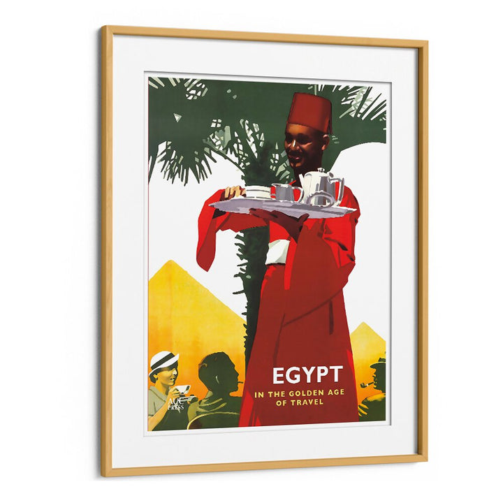 Colorful EGYPT, VINTAGE TRAVEL POSTERS featuring a welcoming scene with pyramids, perfect for travel enthusiasts.