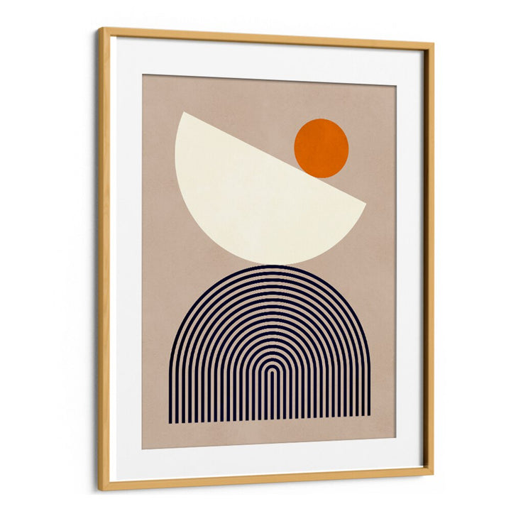 Stylish SEMICIRCLES, GEOMETRIC ART PRINTS in a modern frame, perfect for enhancing creative spaces and designs.