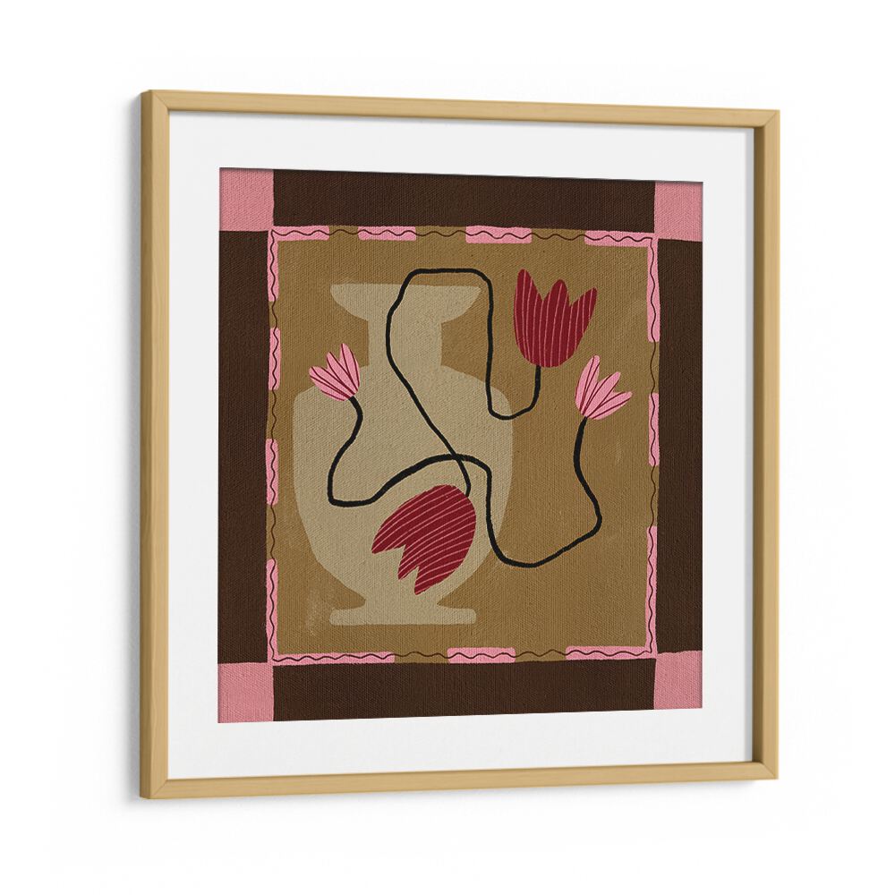 Vibrant floral design in OUT OF VASE BLOOMS IV, FLORAL FLOWER PAINTINGS, perfect for contemporary home decor.