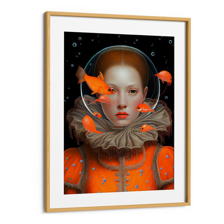Stunning altered art print "THE PRINCESS OF DEEP SEA", featuring a captivating underwater scene by Dikhotomy.