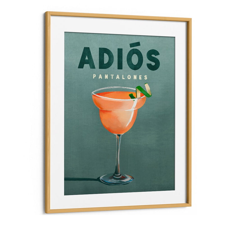 Stylish PANTALONES, BAR poster featuring a vibrant margarita, perfect for elevating your bar or lounge decor.