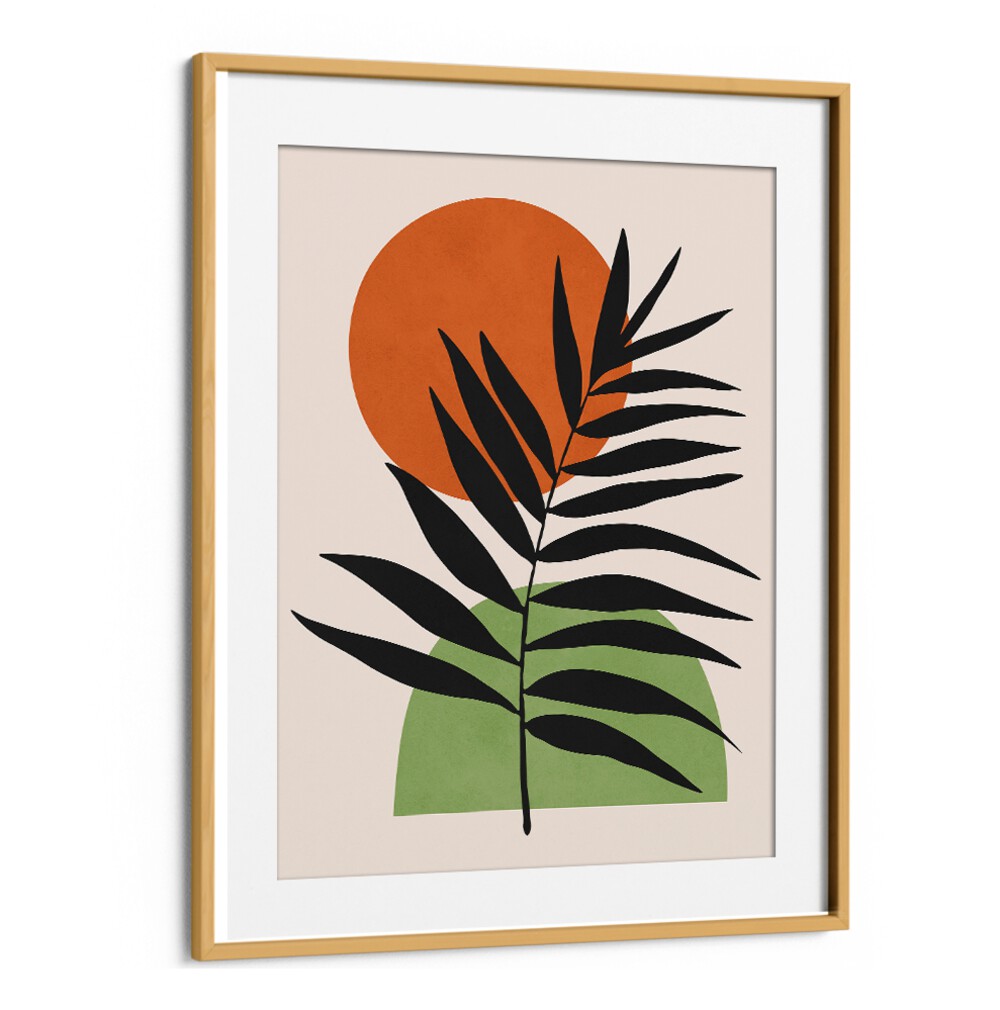 WATERCOLORS VI, BOHO ART PAINTINGS showcase a vibrant palm leaf against earthy tones, perfect for your decor.