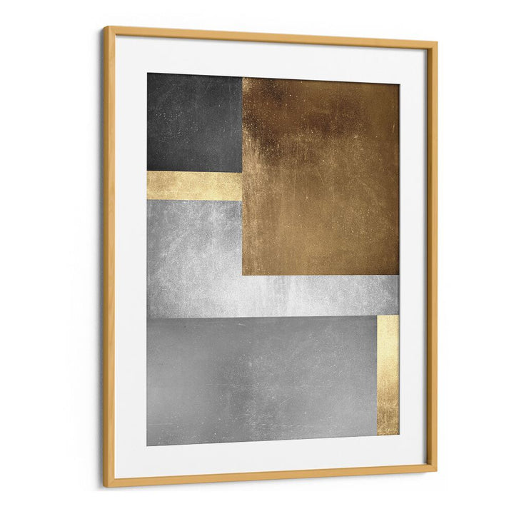 GOLD TEXTURES III, GEOMETRIC ART PRINTS showcase elegant gold and silver hues, perfect for adding luxury to any space.