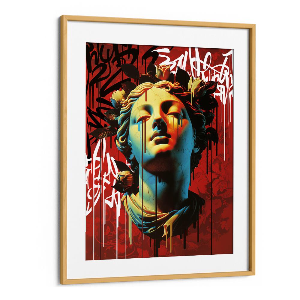 VANDAL ARIADNA, ALTERED ART PRINTS showcase a striking statue design with vibrant colors and graffiti elements.