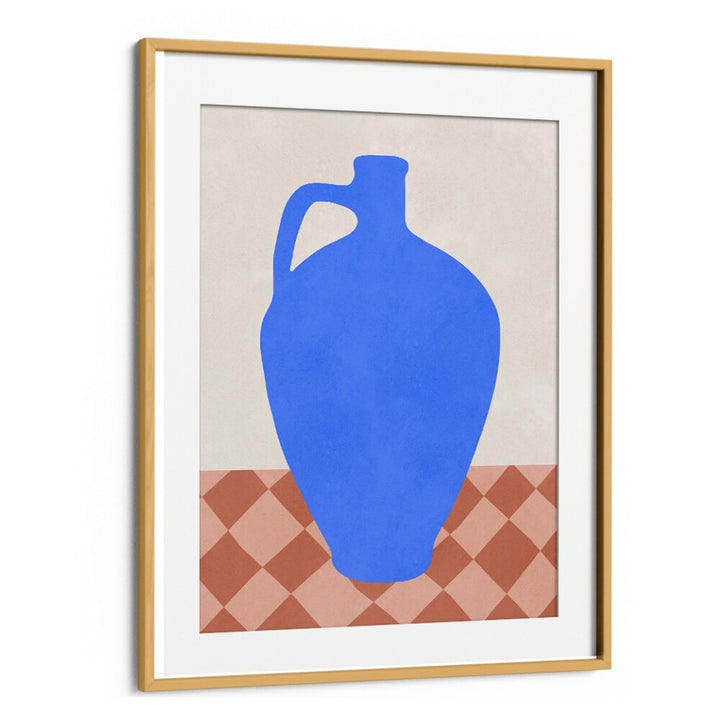 Bold blue vase art print from the TRIBAL SHAPES VII, GEOMETRIC ART PRINTS collection, enhancing any modern space.