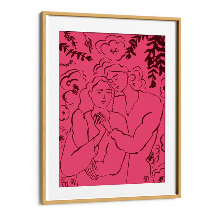 HOLDING HANDS PINK, VIBRANT art print showcases intimacy with bold colors, perfect for transforming any space.